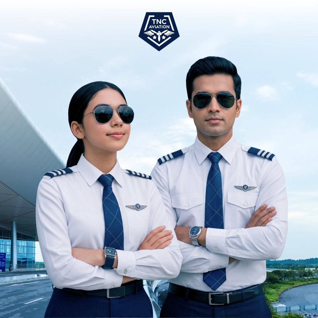 Two pilots in uniform with sunglasses
